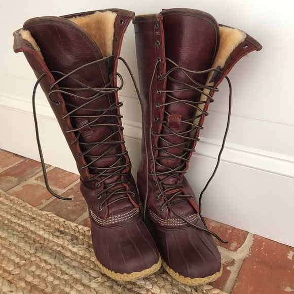 ll bean 16 inch boots shearling lined